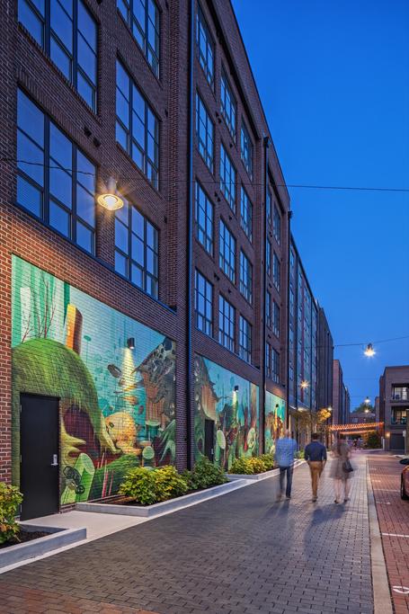 mixed-use residential development EDGE designed alley mural