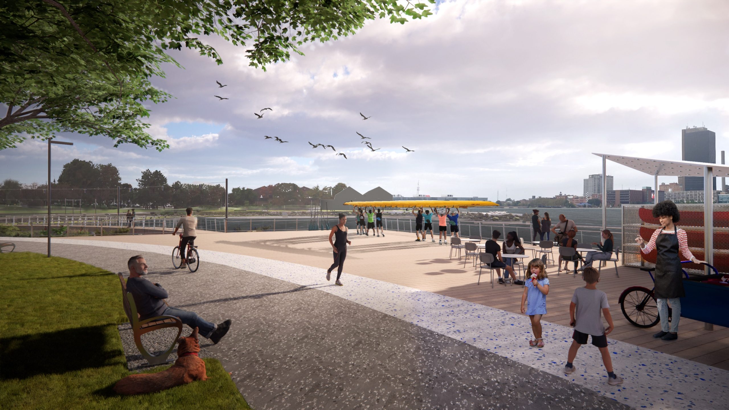 Glass City Riverfront Rendering Kayak Area Walkway