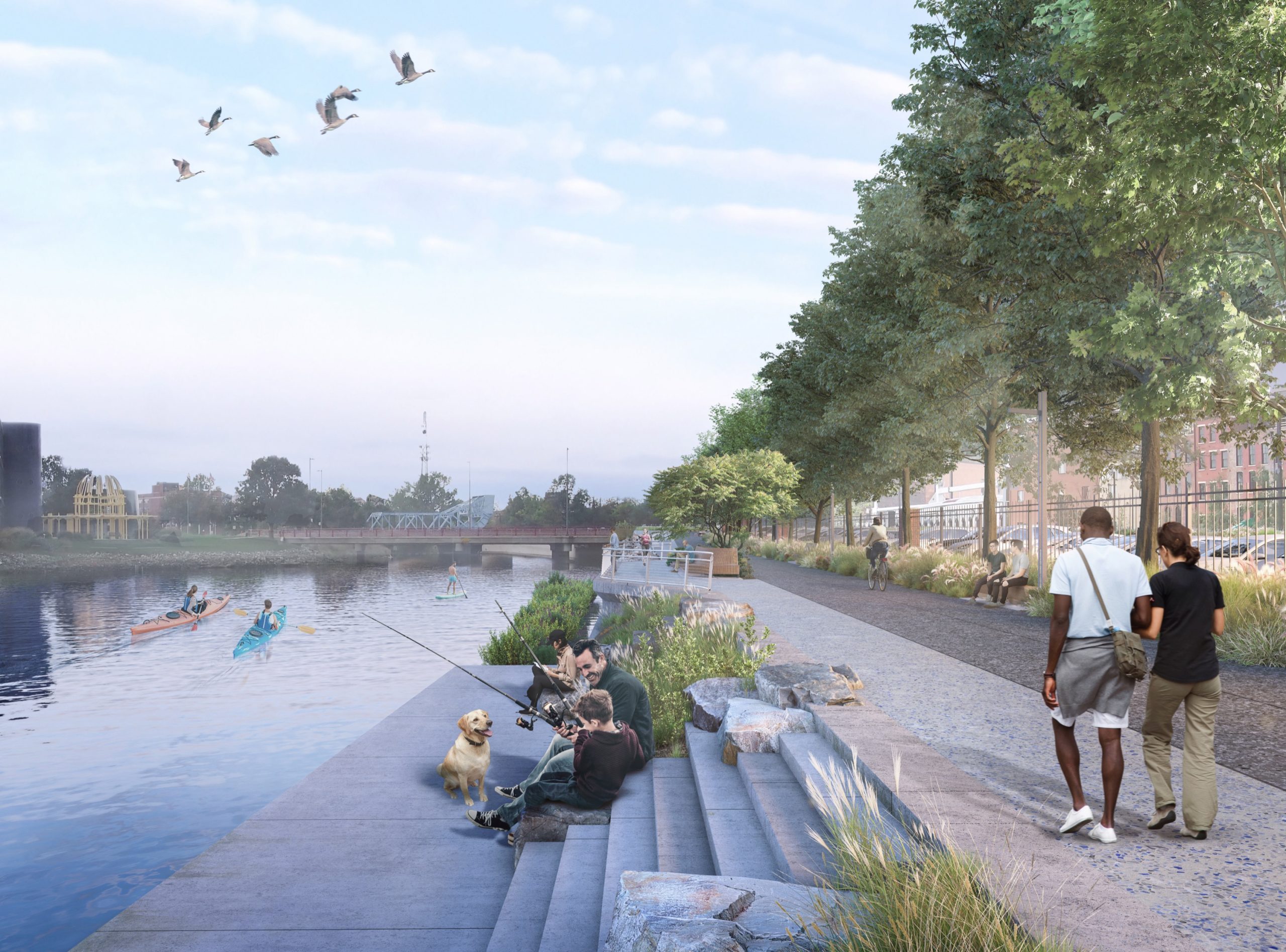 Glass City Riverfront Rendering Kayak Area Walkway