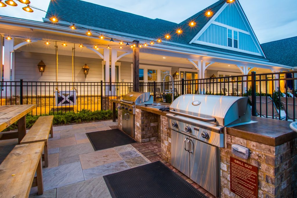 outdoor patio with new grill